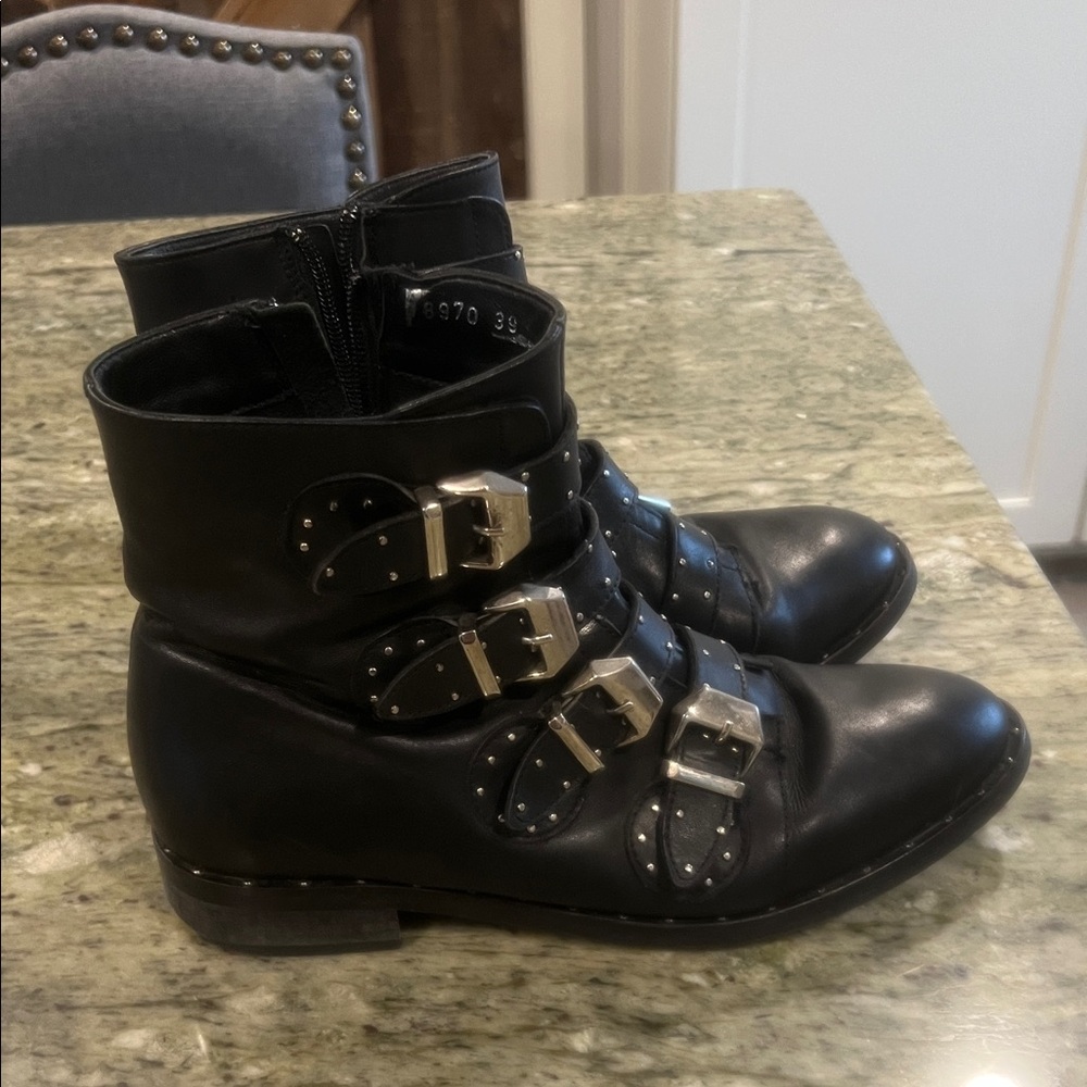 Stylish Black Buckle Ankle Boots branded inci size 39